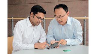 RFID-Chip: Das IMMS hat einen batterielosen RFID-Sensor-Transponder-IC als Brücke zwischen NFC und  I²C entwickelt, mit dem sich kommerzielle Sensoren für diagnostische und analytische Anwendungen anschließen lassen. (IMMS)