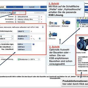 Bild 1: Anwender können mit dem Pumpenauslegungsprogramm KSB Easy Select Pumpensysteme auslegen und optimieren.
