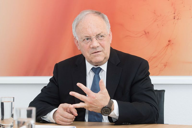 «Eine ganz wesentliche unternehmerische Aufgabe ist es, in schwierigen Zeiten zu investieren. Wir müssen nach vorne schauen.» Bundespräsident Johann Schneider-Ammann (Thomas Entzeroth)