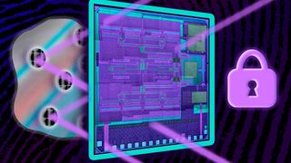 Bild 1: Ein kryptografisches Etikett verwendet Terahertz-Wellen zur Authentifizierung von Gegenständen, indem es das einzigartige Muster mikroskopisch kleiner Metallpartikel erkennt, die in den Klebstoff gemischt sind, mit dem das Etikett auf der Oberfläche des Gegenstands befestigt wird. (Bild: Jose-Luis Olivares, MIT)