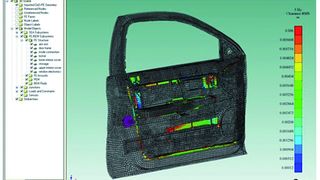 VA One-Modell zur Analyse der BSR-Neigung einer Fahrzeugtür.  (Bild: ESI)