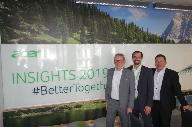 Ohne die richtigen Systemhäuser wäre das IT-Business nur halb so erfolgreich (v. l.) Wilfried Thom, ACER, Martin Mayr, Cancom, und Gerit Günther, ACER. (Bild: IT-BUSINESS)