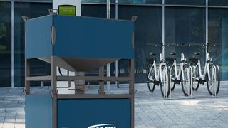 Im Brandfall lässt sich der „AkkuSafe“ mit automatischer Löschvorrichtung ins Freie bewegen. (Bild: Ansmann)