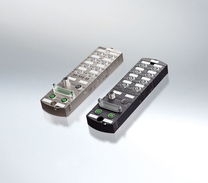 Die IP67 Feldbusmodule MVK Pro und Impact 76 Pro bieten unter anderem alle gängigen Protokolle oder feldbusunabhängige Nutzung, 4A Port-Ausgangsstrom, On-Board-Diagnose und robuste Gehäuse. (Murrelektronik)