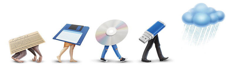 Weiterentwicklung der Datenübertragung: Von der Lochkarte über Diskette, DVD und USB hin zur Cloud (Altium)