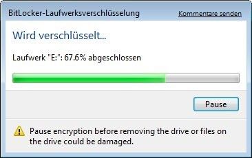 Geduldsspiel: Für ein Gigabyte fallen etwa zehn Minuten Verschlüsselungszeit an. (Archiv: Vogel Business Media)