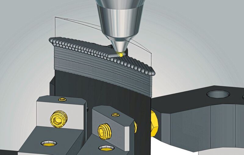 Hybride Bearbeitung mit Hypermill Additive Manufacturing: Reparatur einer Turbinenschaufel. (Open Mind)