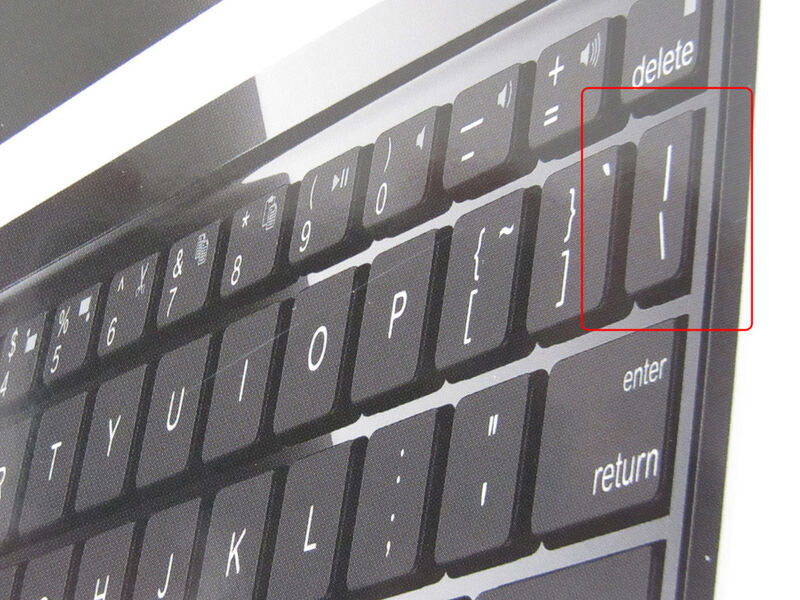 Abbildung 10: Sowohl auf den Bildern auf der Logitech-Website als auch auf der Verpackung des Ultrathin Keyboard Cover ist das amerikanische Tastatur-Layout abgebildet, bei dem es auch einen Backslash gibt… (Archiv: Vogel Business Media)