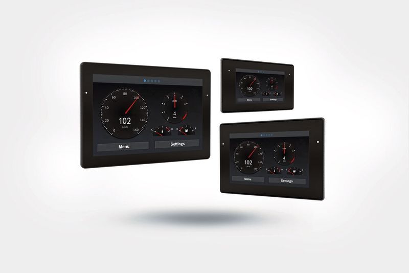 Das neue Bodas DI5 Display von Bosch Rexroth bietet Off-Highway-Herstellenden viel Freiheit bei der Gestaltung mobiler Anwendungen und erleichtert auch den Vor-Ort-Service von Rexroth RC40 Steuergeräten. (Bild: Bosch Rexroth AG)