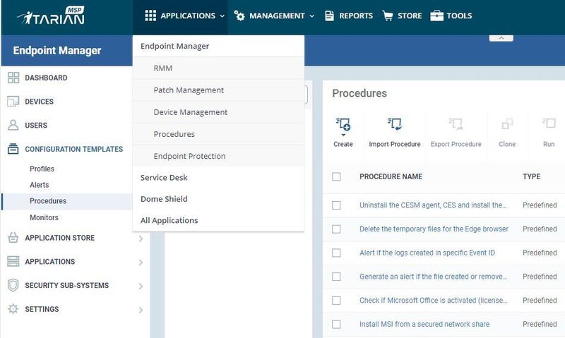 Über den Menüpunkt „Applications“ werden die einzelnen Funktionen aufgerufen, auch die Patchverwaltung. (Joos / Tarian)