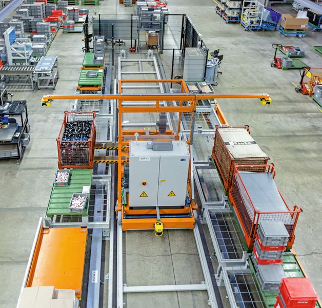 Sämtliche Bewegungen des Shuttle-Systems werden von der Anlage via Laserscanner überwacht. (Bild: HaRo)