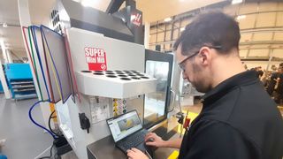 Jake Weatherley using Vericut on Haas machine (Source: Vericut)