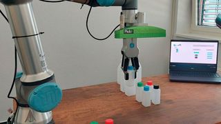 Pick & Place mit dem Cobot (Bild: Spiratec)