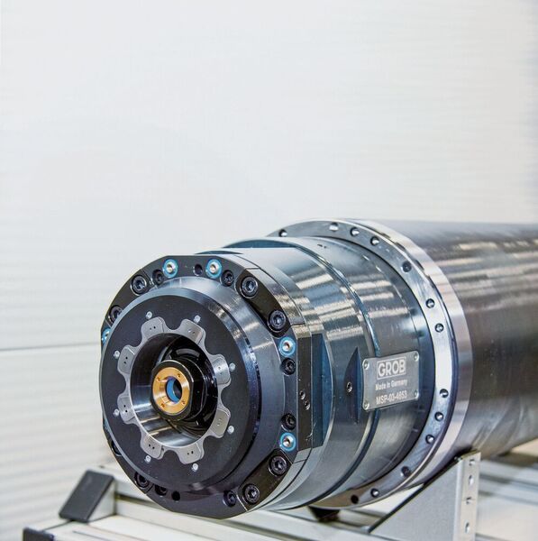 Die eigens von Grob entwickelte Spindel mit HSK-A100 und 340 Nm ist durch ihren speziellen Aufbau sehr robust und für universelle Einsatzzwecke geeignet. (Grob Werke)