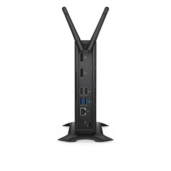 Für den Anschluss von Displays stellt der Wyse 5060 zwei DisplayPort-Ausgänge bereit. Für den Netzwerkanschluss bietet der Thin Client GBit-Ethernet und AC-WLAN. (Dell)