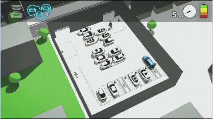 „V-Charge” steht für Valet Parking and Charging, frei übersetzt mit Park- und Ladeservice.  (V-Charge)