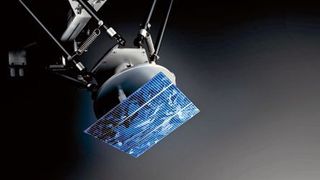 Bild 1: Triopod-Handlingsystem als montagefertige, mechatronische Komplettlösung beim Prüfen einer Photovoltaikzelle: Es umfasst elektrische Achsen mit Robotersteuerung und ein Vision-System. Das Greifen geschieht pneumatisch nach dem Bernoulli-Prinzip. Bild: Festo (Archiv: Vogel Business Media)