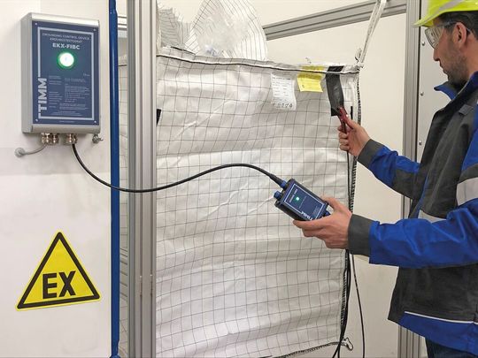 Überwachte Big Bag-Erdung mit EKX-FIBC(Bild:  Timm)