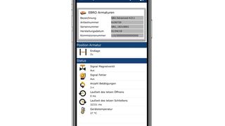 Ebro-App zur Analyse der Einsatzdaten und Anzeige der Spezifikation  (Bild: Ebro)