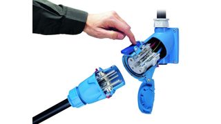 ISV-Dekontaktor: Die Steckvorrichtung mit integrierter Schaltfunktion ist durch einfachen Knopfdruck trennbar. Bild: ISV (Archiv: Vogel Business Media)