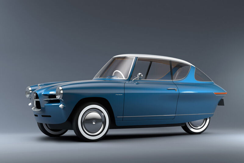 Das Elektroauto spielt mit diversen Designzitaten, vor allem aus den 1950er-Jahren. (Nobe Cars)