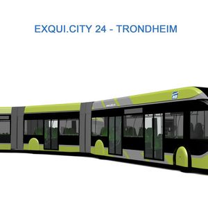 Die Trambusse für den Trondheimer Linienbusverkehr sind 24 Meter lang und werden mit Biodiesel- sowie Elektroantrieb ausgeliefert.(Bild:  Van Hool)