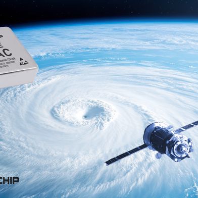 The Space CSAC-SA65 combines atomic-clock accuracy with built-in 1 PPS disciplining and low-power consumption. (Source: Microchip Technology Inc.)