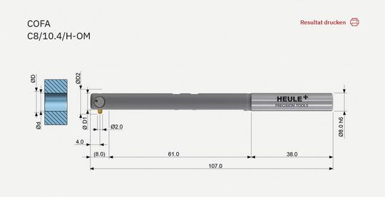 Darstellung des vorgeschlagenen Entgratwerkzeugs, basierend auf den spezifischen Eingaben des Anwenders.(Bild:  Heule)