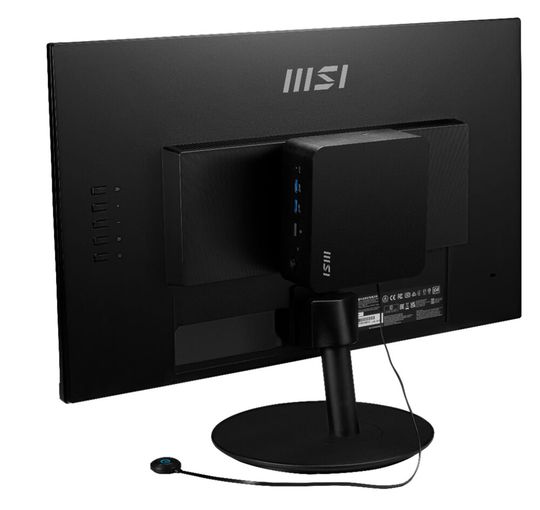 Der Cubi N ADL lässt sich, wie auch die übrigen Cubi-Modelle, komfortabel an Monitore mit VESA-Halterung anbringen. (Bild:  MSI)