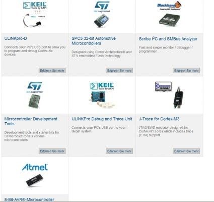 Mouser-Tool-Center: Eingebettete Entwicklungswerkzeuge » Eingebettete Werkzeuge & Zubehör (Bild: Mouser)