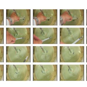 Figure 4: Movement of droplet over the first 1.9 s after dye addition.(Source:  Syngenta)