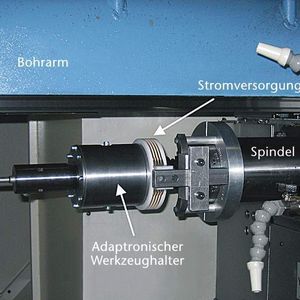 Bild 1: In das Tiefbohrzentrum integrierter adaptronischer Werkzeughalter.
