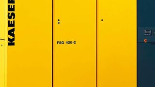 Bild: Vor allem beim Energieverbrauch, der Umweltfreundlichkeit und dem Wartungsaufwand liegen die Vorteile von ölfreien Kompressoren. Luftkühlung ist neuerdings bis zu einer Motorleistung von 355 kW möglich. Bild: Kaeser Kompressoren (Archiv: Vogel Business Media)