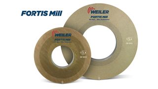 Fortis mill grinding wheels from weiler abrasives are designed for hot and cold rolling mills, combining advanced ceramic grain technology with longer service life to reduce downtime and increase productivity. (Source: Weiler Abrasives)