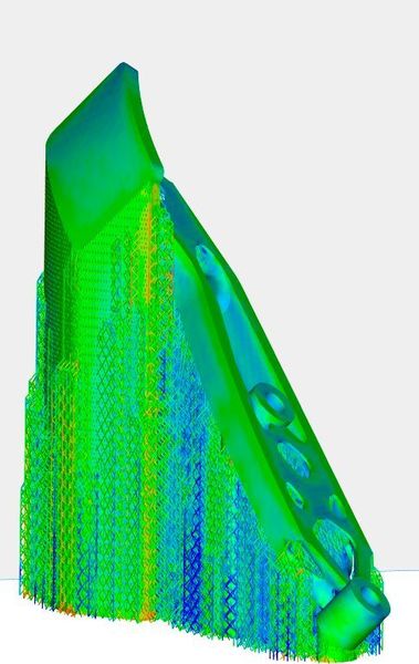 Das Modul Materialise Magics Simulation bringt in Kombination mit Magics 23 High-End-Simulationsmöglichkeiten für den 3D-Druck in die Produktion, ohne dass die Benutzer zu einer separaten spezialisierten Anwendung wechseln müssen, High-End-Rechenleistung oder Expertenwissen benötigen. (Materialise)