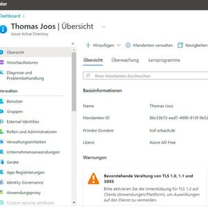 Das Azure AD Admin Center bietet erweiterte Möglichkeiten für die Verwaltung der verschiedenen Azure-AD-Dienste.(Bild:  Joos)