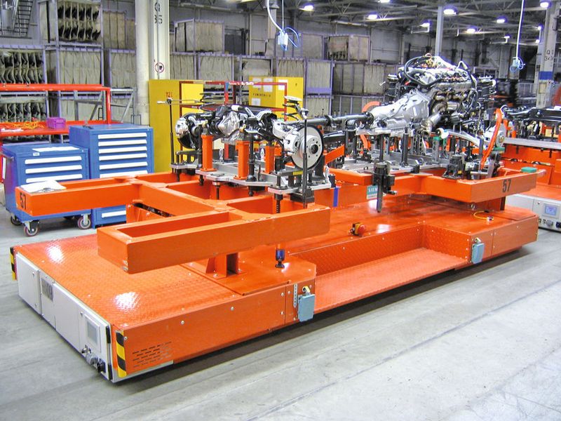 Bei Anwendungen fahrerloser Transportsysteme wie der BMW-Produktion im amerikanischen Spartanburg setzt Vahle sein Contactless-Power-Supply-(CPS-)System zur berührungslosen Stromversorgung ein.  Bild: Vahle (Archiv: Vogel Business Media)