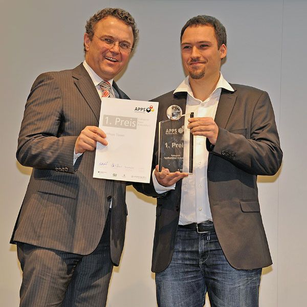 Matthias Timm gewann mit den Cityguide Bremen-App den ersten Preis in der Kategorie Unternehmen  (Foto: Apps für Deutschland)