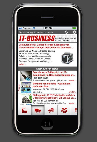 Wie auf der Website, können Sie sich auch auf dem iPhone gezielt die News zu einzelnen Themenkanälen, beispielsweise der Distribution, anzeigen lassen. (Archiv: Vogel Business Media)
