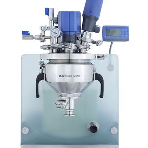 Der Einbau eines Batch-Dispergiergerätes in einen Deckelsturzen ermöglicht Emulgieren oder Partikelgrößen-Reduktion.