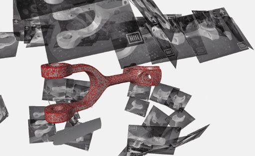 (Das Pleuel der „Greif“-Dampfmaschine beispielsweise haben die Ingenieure mit 27 Aufnahmen von verschiedenen Seiten in einer Genauigkeit von 0,01 Millimetern digitalisiert. Bild: Units Ost)