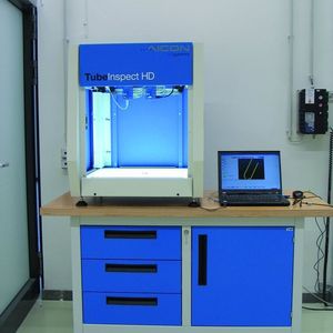 Immer wieder fragten Aicon-Kunden nach einem Tischgerät. Tube-Inspect HD ist für die Messung kurzer Rohre und Drähte geeignet. Bilder: Munde