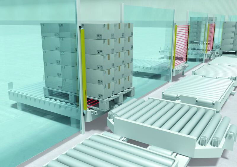 Process-controlled access guarding with Smart Process Gating in intralogistics. (Leuze Electronic)