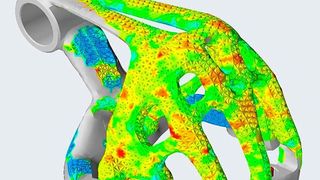 Lattice Analyse - Optimierungsergebnisse der Simulation von hybriden Volumen- und Lattice-Strukturen. (Altair Engineering)