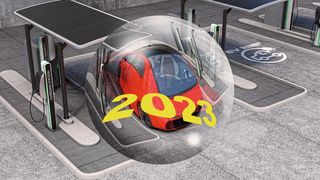 Blick in die Glaskugel: Zukunftsforscher Lars Thomsen von Juice Technology zeigt die Trends der Elektromobilität auf. (Bild: Clipdealer, Juice, Thomas Kuther)