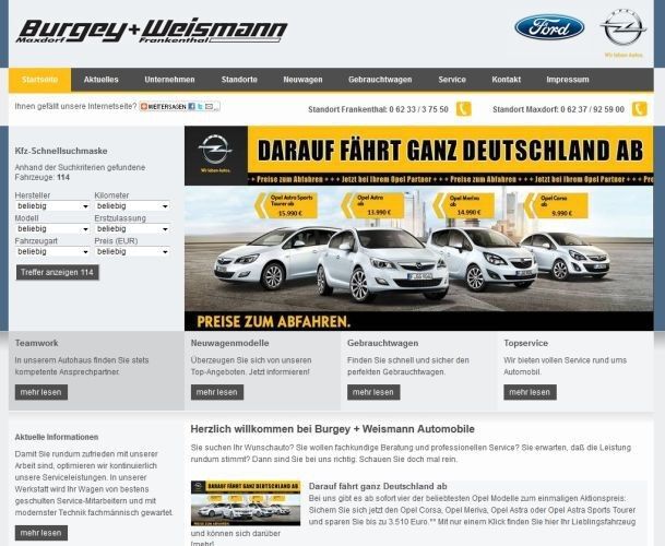 Die Seite www.burgey-weismann.de hat das Autohaus erst kürzlich gestartet. (Archiv: Vogel Business Media)