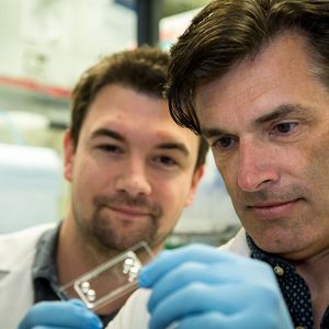 Left to right: Researchers Dr Crispin Szydzik and Dr Warwick Nesbitt. 