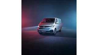 Der Transporter 6.1 wurde auf der „bauma 2019“ als Kastenwagen und Pritsche mit Doppelkabine gezeigt. (VWN)