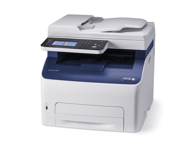 Der Multifunktionsdrucker Workcentre 6027 ist das Spitzenmodell unter den neuen Farb-Einsteigergeräten von Xerox. Er scannt, faxt und druckt bis zu 18 Seiten in der Minute. (Bild: Xerox)