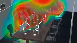 Tecosim hat für die eigenen Arbeitsplätze im Großraumbüro untersucht, wie sich Luftströmungen ausbreiten – und damit auch Infektionen. (Dassault Systèmes)